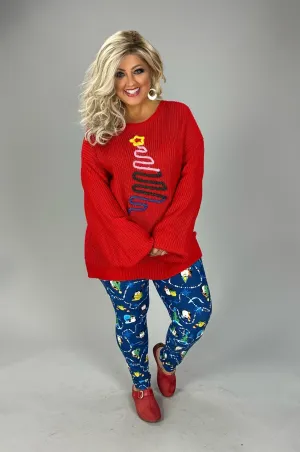 34 GT {Christmas Tree} Red Christmas Tree Sweater PLUS SIZE 1X 2X 3X