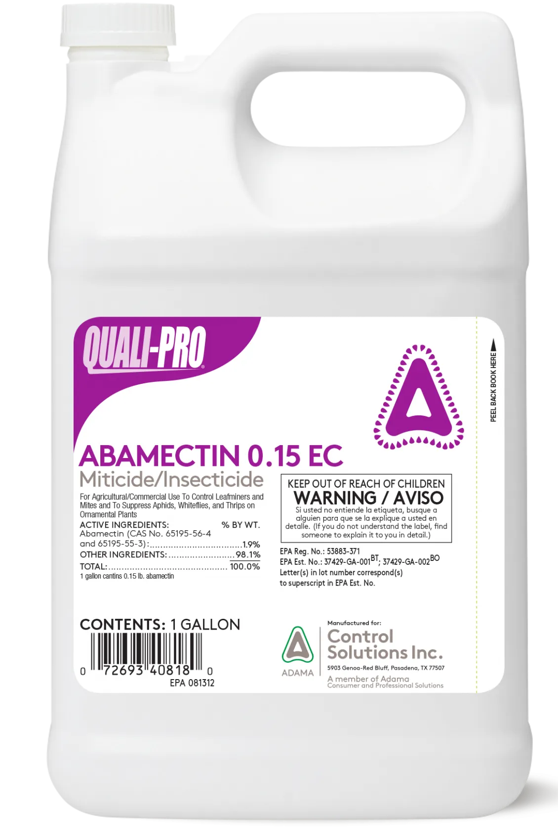 Abamectin 0.15 EC Miticide/Insecticide