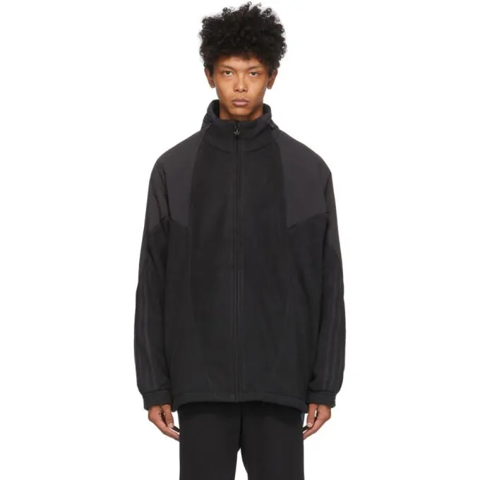 adidas Originals Black Polar Fleece Big Trefoil Jacket