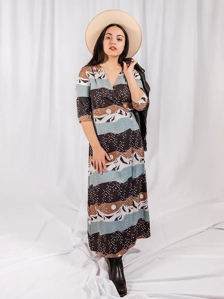 Aditi Wrap Dress - Mountain Stripe