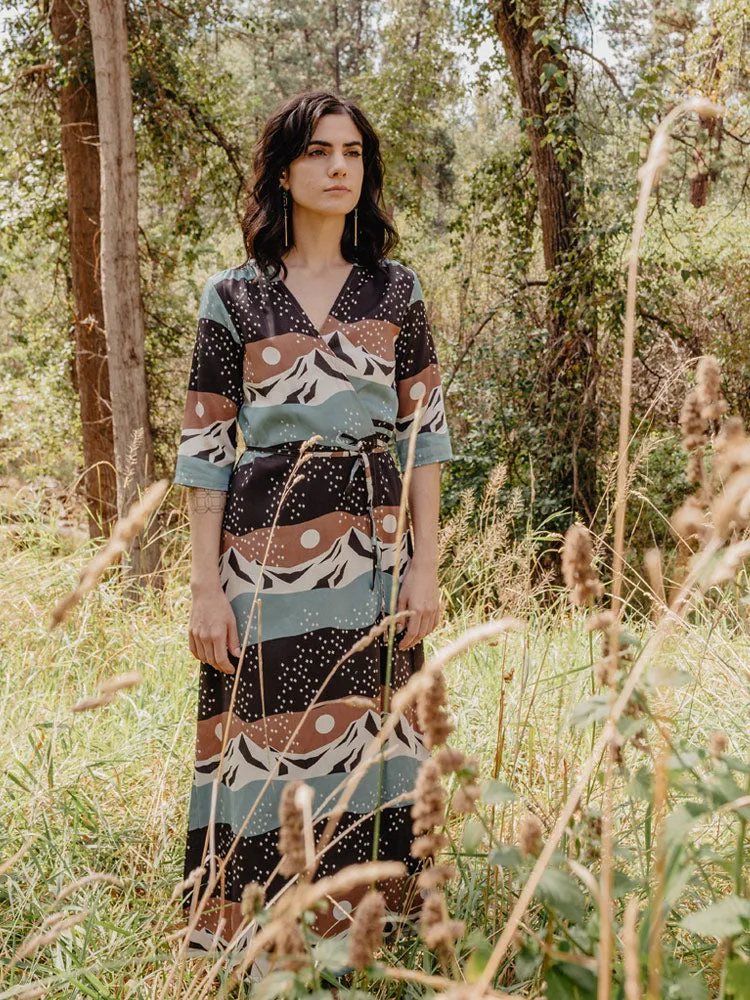 Aditi Wrap Dress - Mountain Stripe