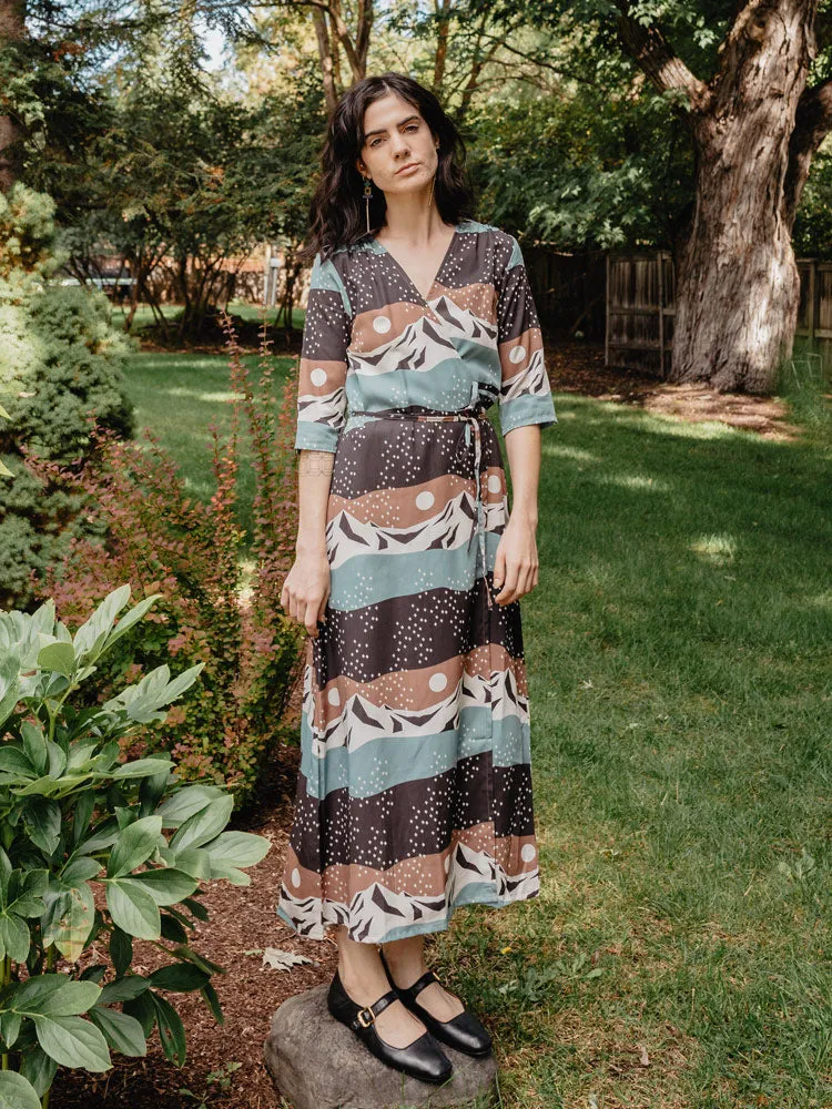 Aditi Wrap Dress - Mountain Stripe