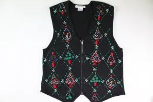 Beaded Christmas Trees.  Size Small. Christmas Sweater