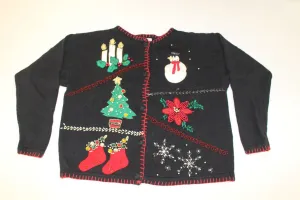 Beads Everywhere!  X Large, Christmas sweater