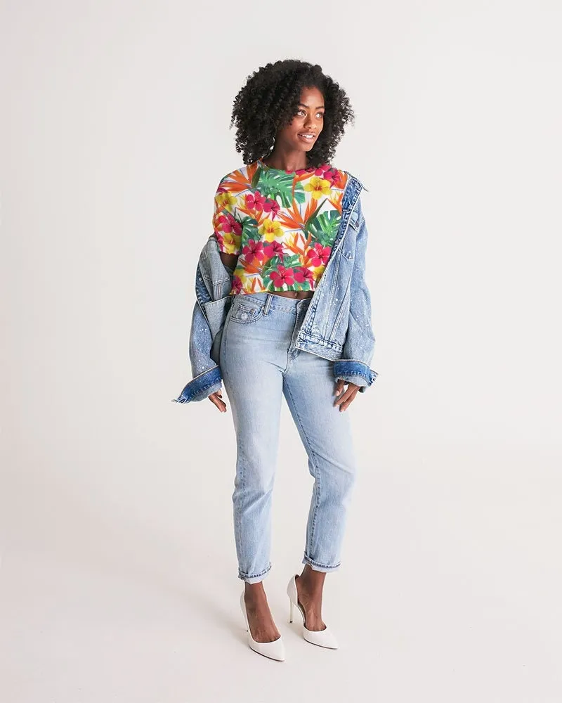 Bird of Paradise Floral Women's Cropped Top