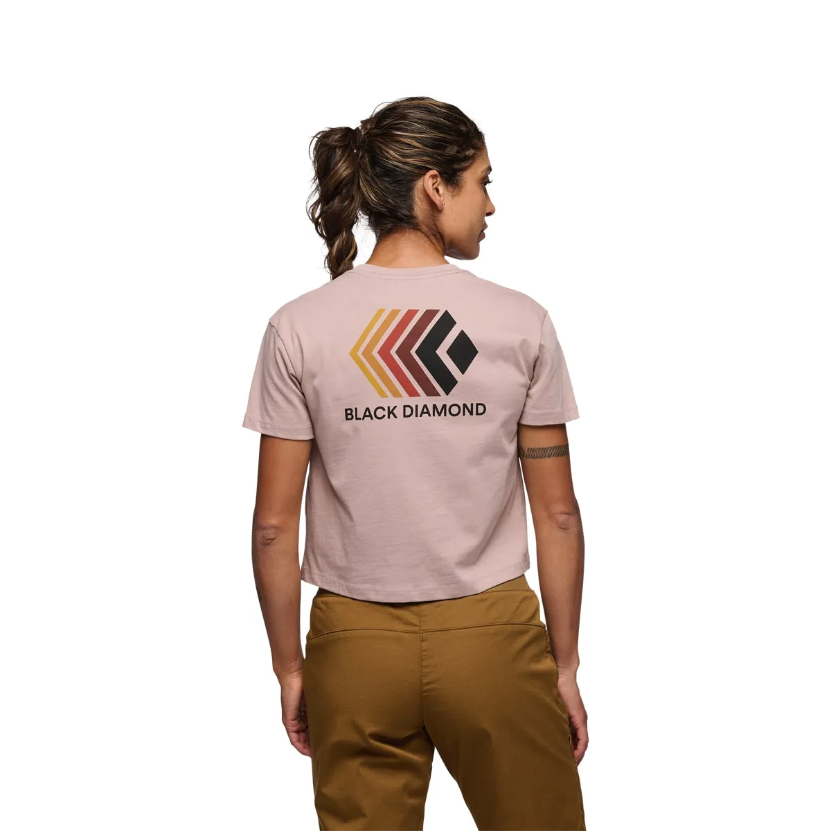 Black Diamond Women&#x27;s Faded Crop Shortsleeve Tee Pale Mauve | Buy Black Diamond Women&#x27;s Faded Crop Shortsleeve Tee Pale Mauve here | Outnorth