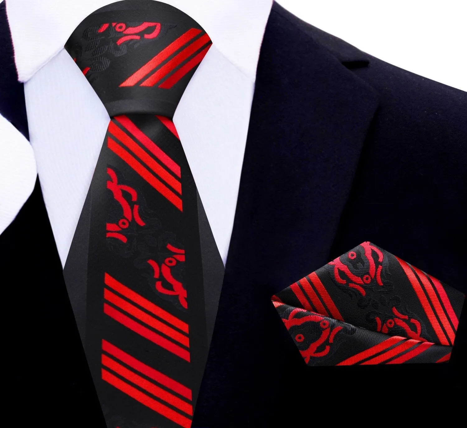 Black Red Scarab Necktie