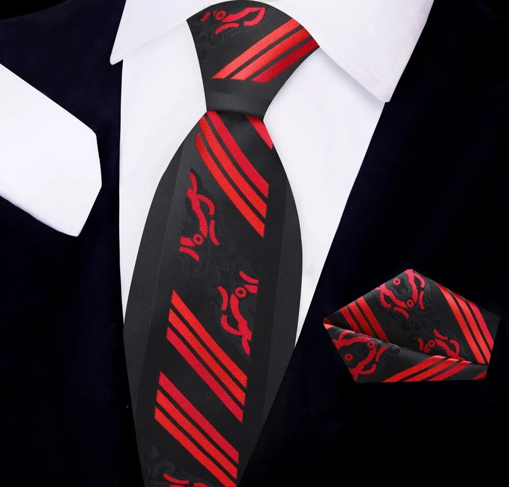 Black Red Scarab Necktie