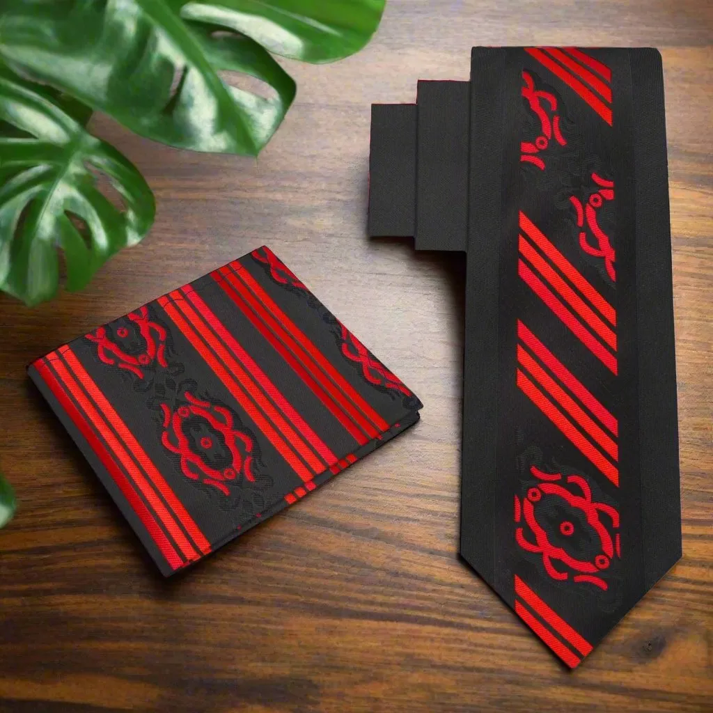 Black Red Scarab Necktie