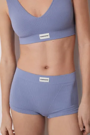 Blue seamless ribbed culottes