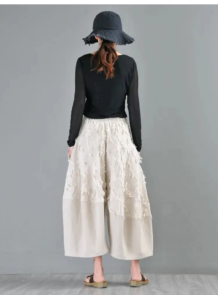 Bohemian Retro Linen Harem Pants - Artistic Loose Trousers