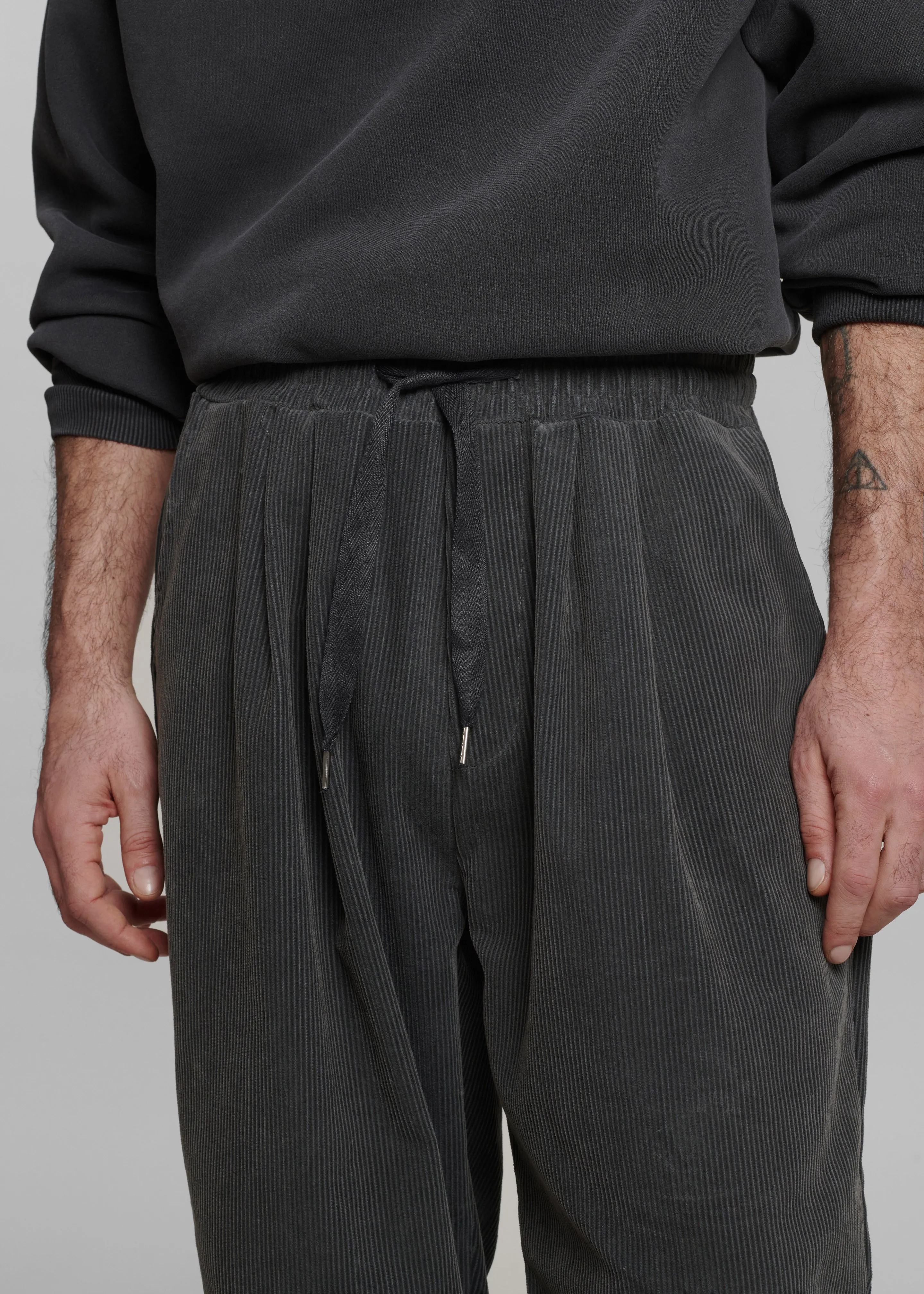 Brixton Corduroy Joggers - Charcoal