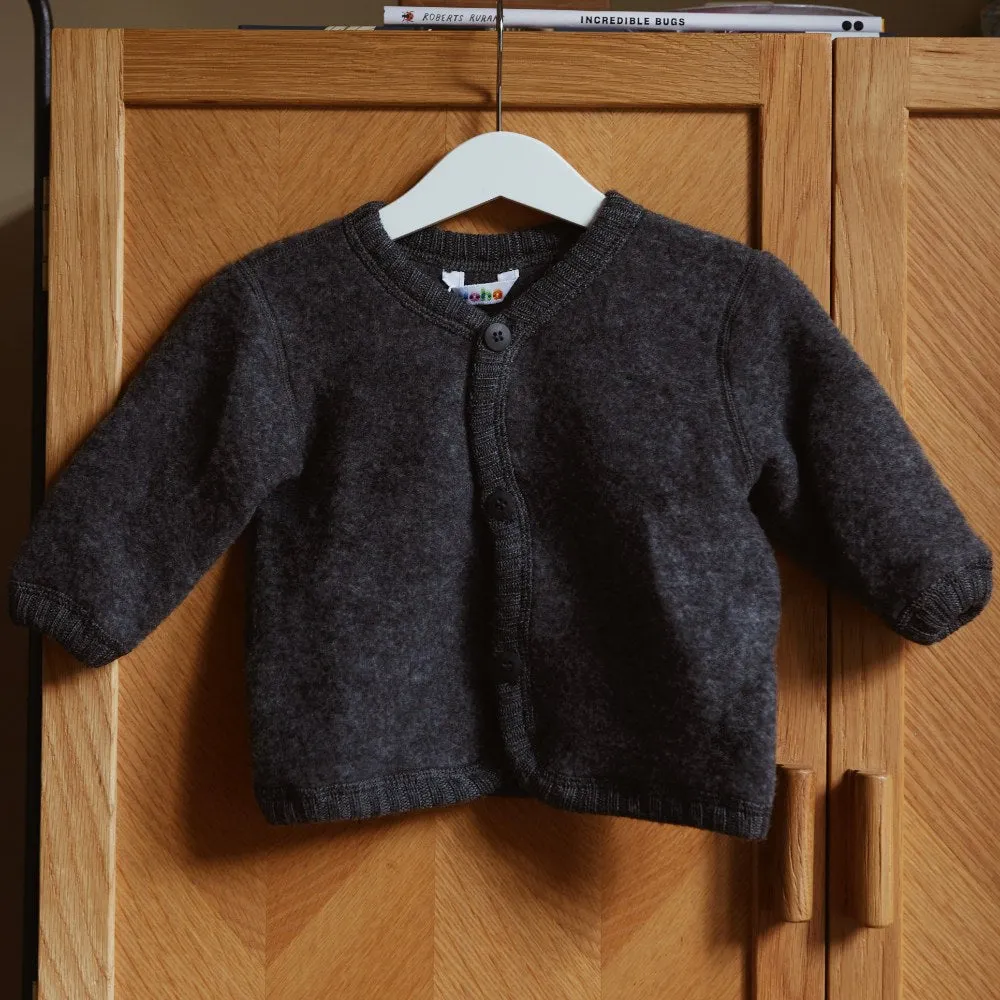 Cardigan - Wool Fleece - Dark Grey