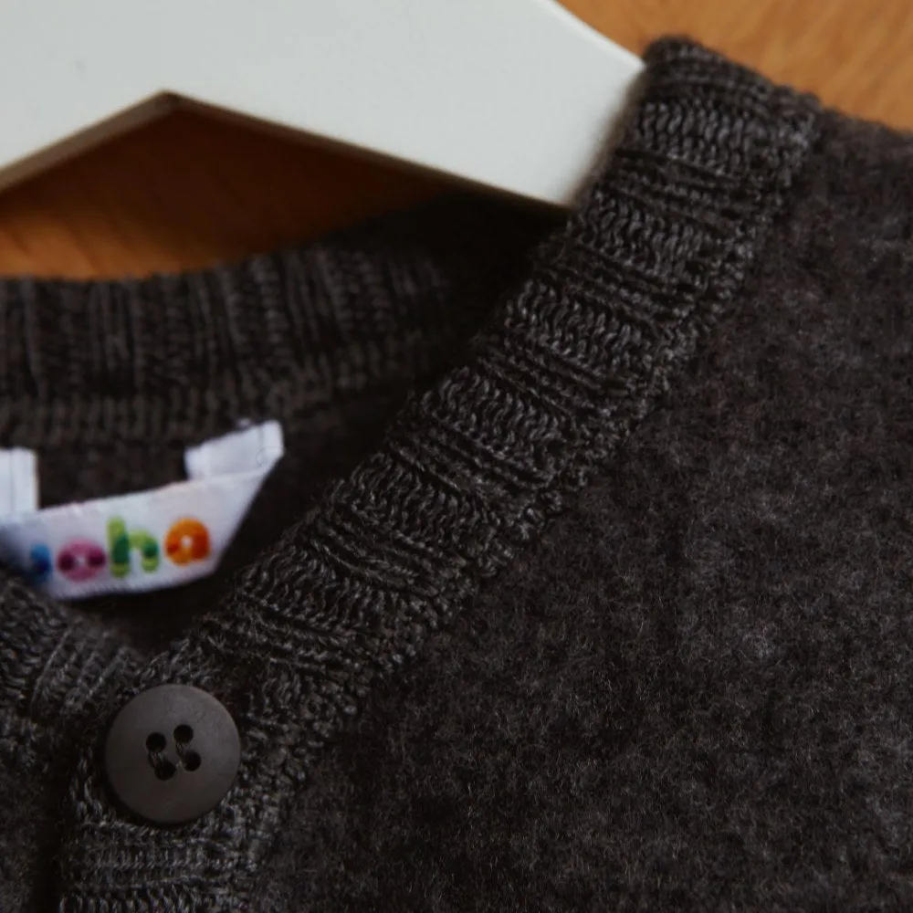 Cardigan - Wool Fleece - Dark Grey