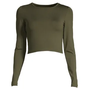 Casall Women&#x27;s Crop Long Sleeve Forest Green | Buy Casall Women&#x27;s Crop Long Sleeve Forest Green here | Outnorth