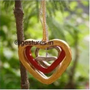 Christmas Paper Mache Heart Set