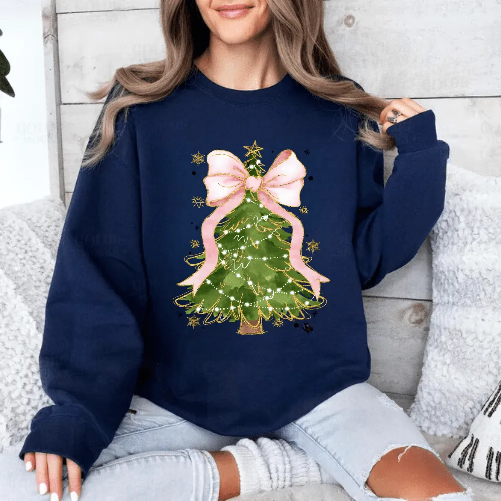 Christmas Tree Bow Sweatshirt