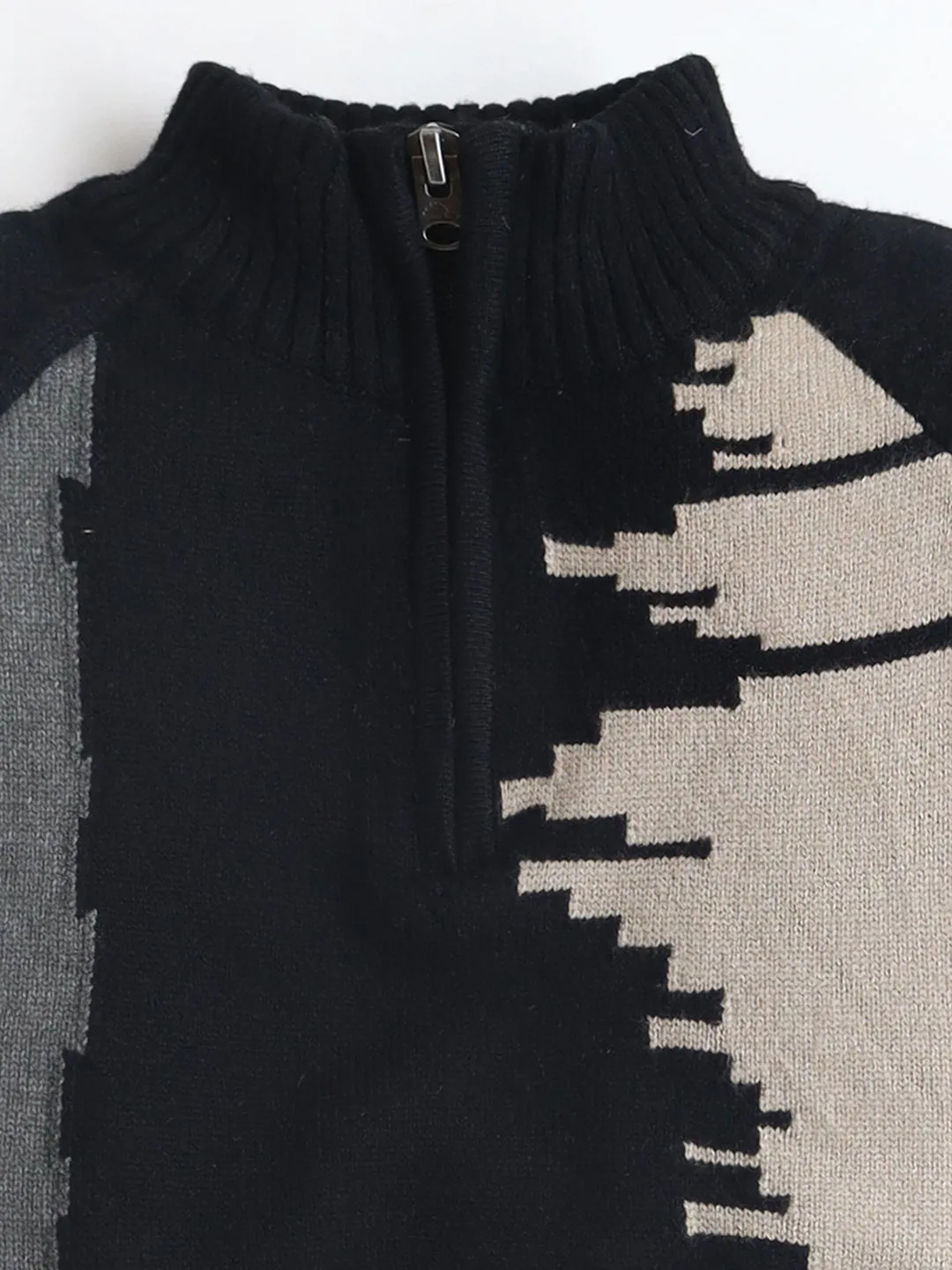 Classic Black Viscose Comfort High Neck Unisex  Full Sleeve Sweater