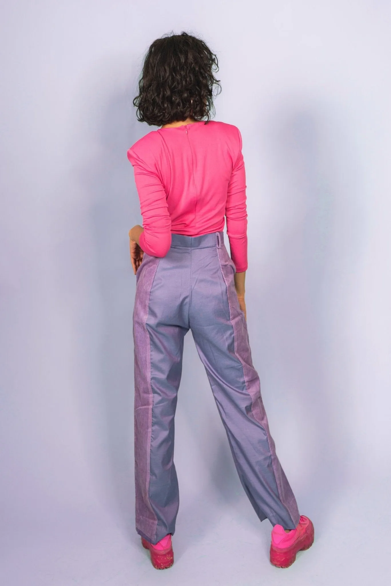 Corduroy Patchwork Pants in Deep Lilac