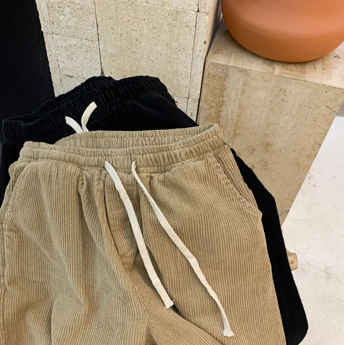 Corduroy straight loose wide leg pants trend