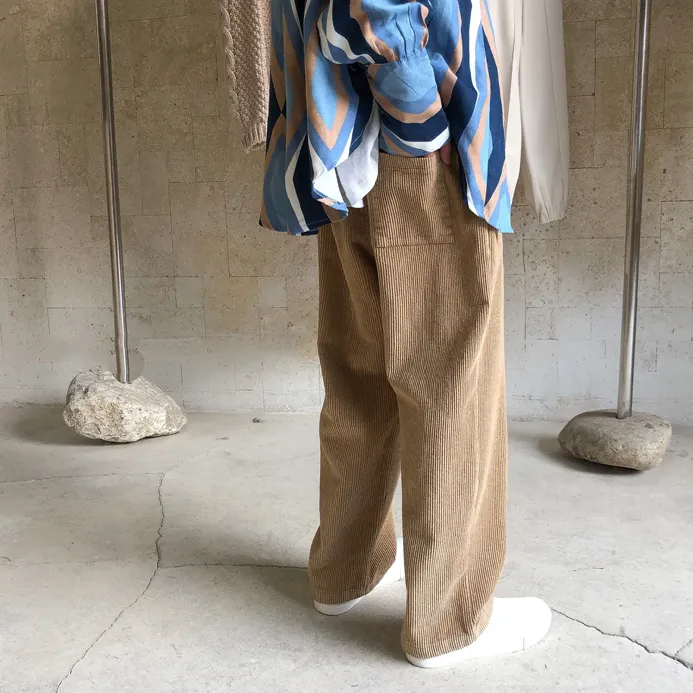 Corduroy straight loose wide leg pants trend