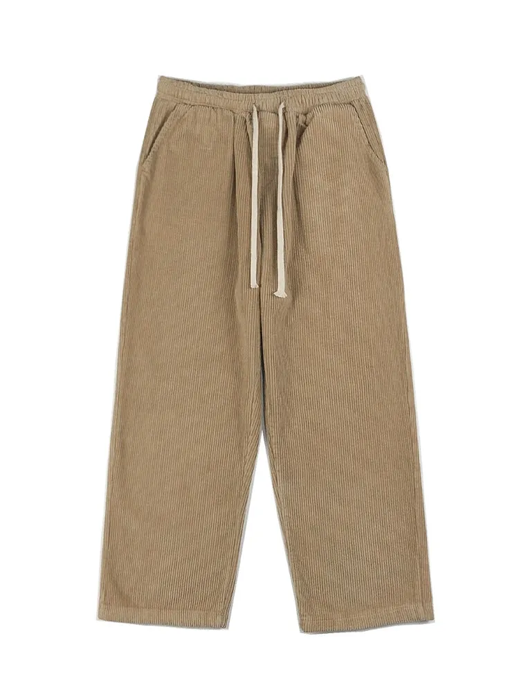 Corduroy straight loose wide leg pants trend