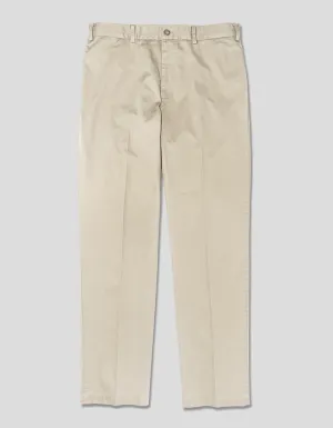 COTTON CHINO CINCH-BACK PANTS - STONE
