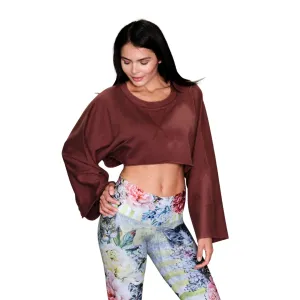Crop French Terry Sweatshirt - Cognac