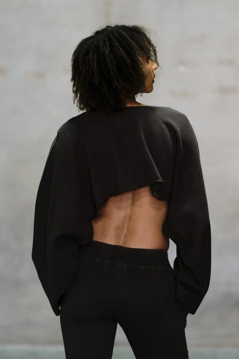 Crop French Terry Sweatshirt - Cognac