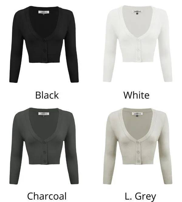 Cropped Plus Size  Button Cardigan Sweater