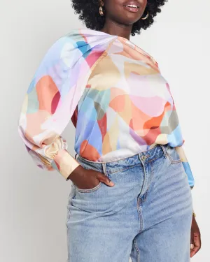 Cynthia Draped Satin Blouse | Retro Refresh