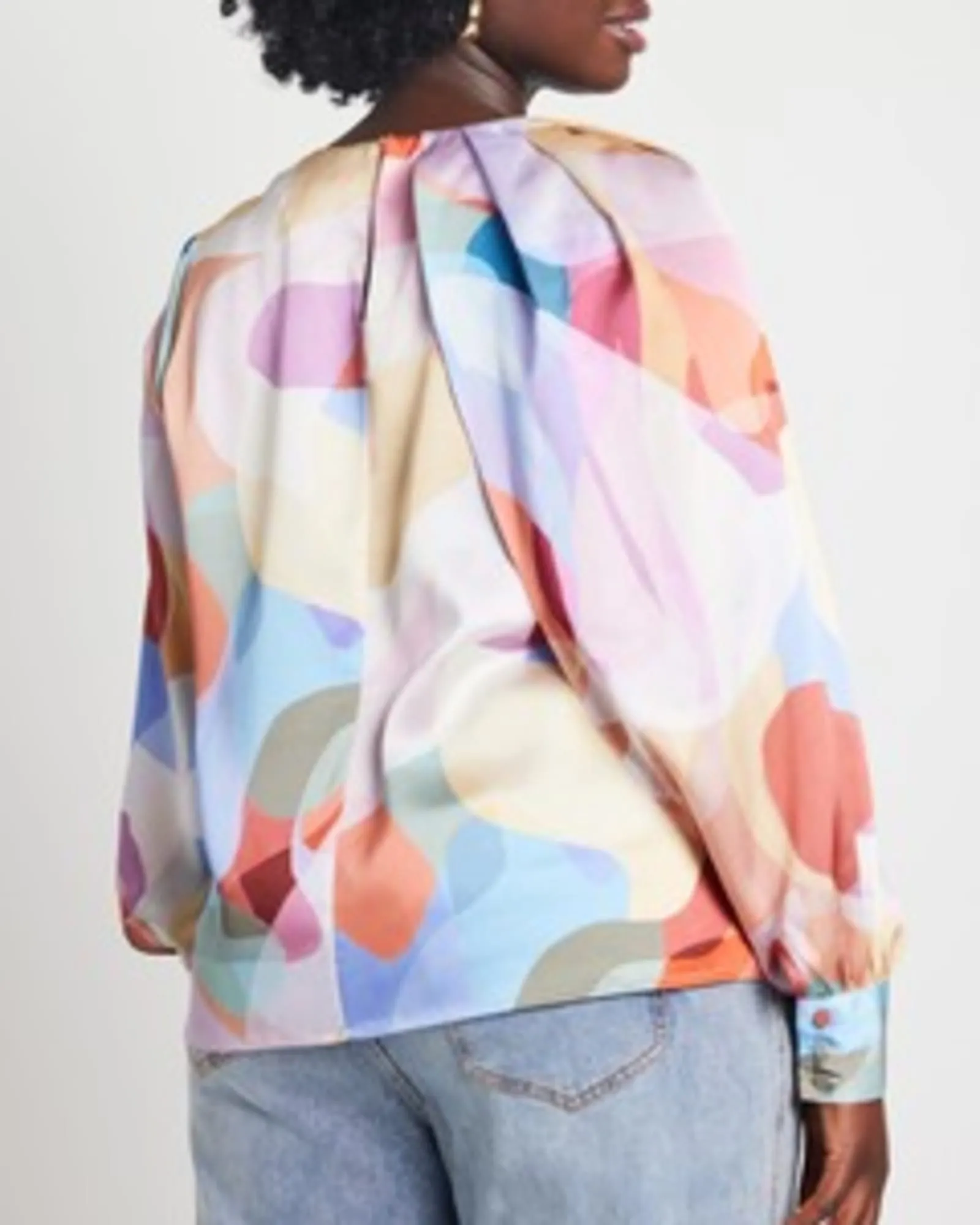 Cynthia Draped Satin Blouse | Retro Refresh