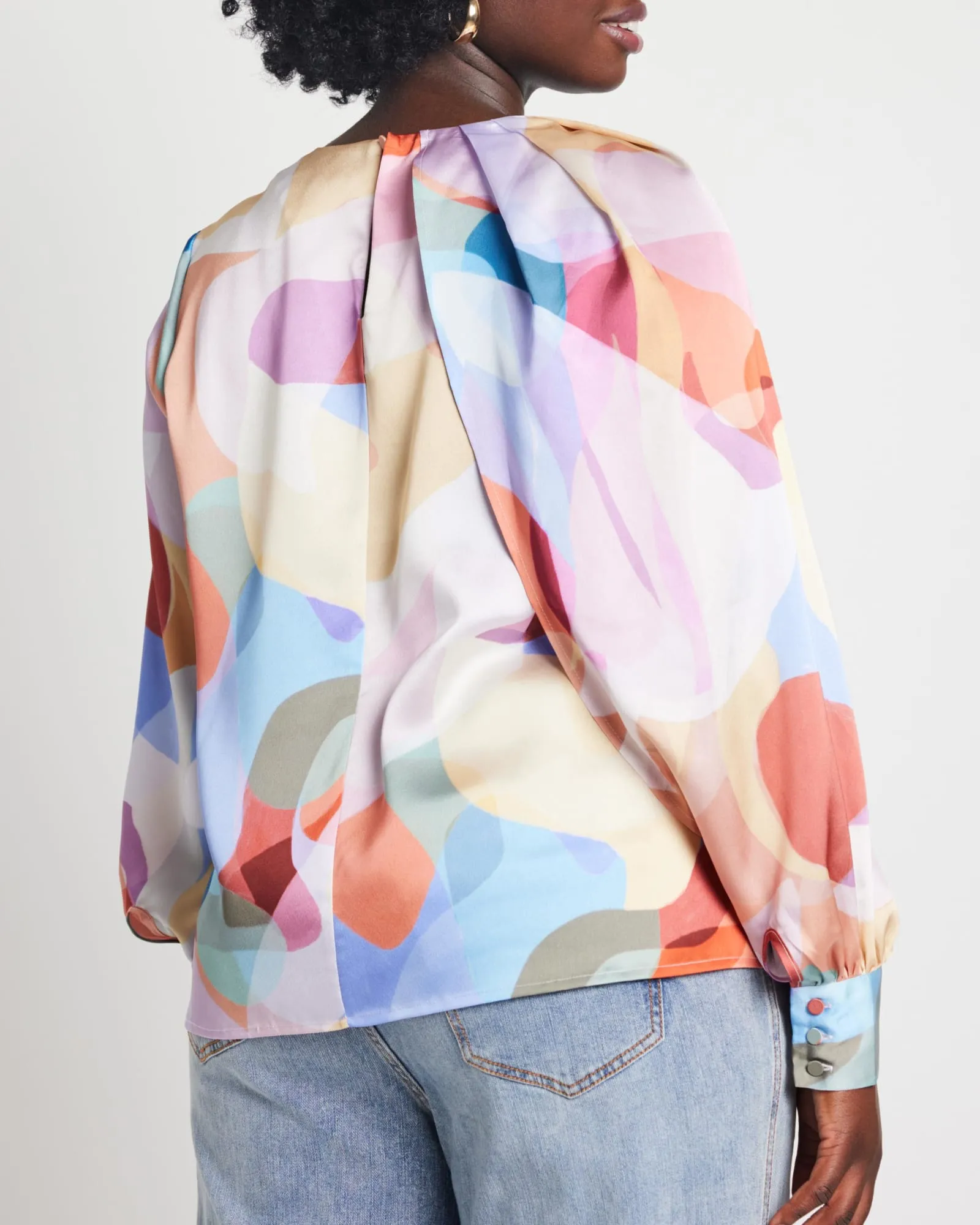 Cynthia Draped Satin Blouse | Retro Refresh