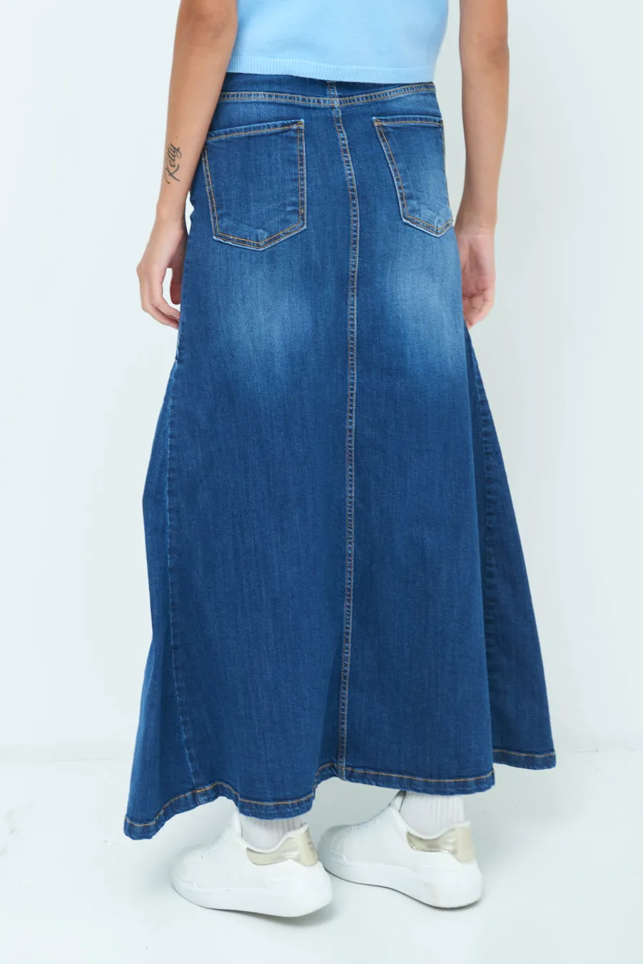 Denim maxi skirt wholesale
