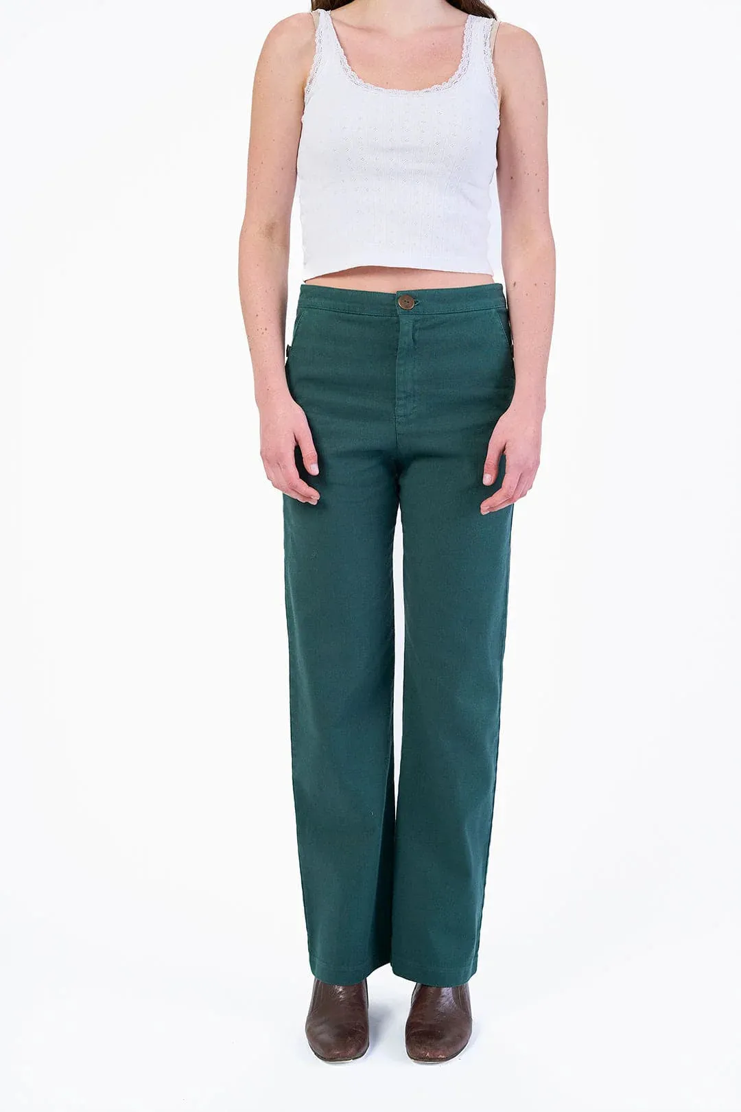 Denim Slub 4-Pocket Chino  - Leaf