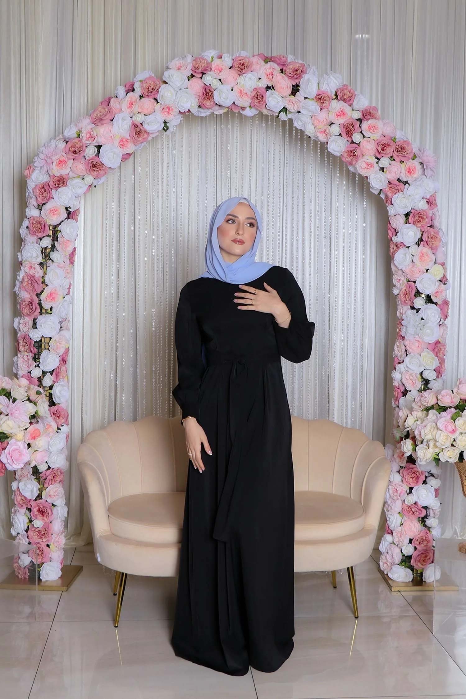 Devina Soft Wrap Dress- Black