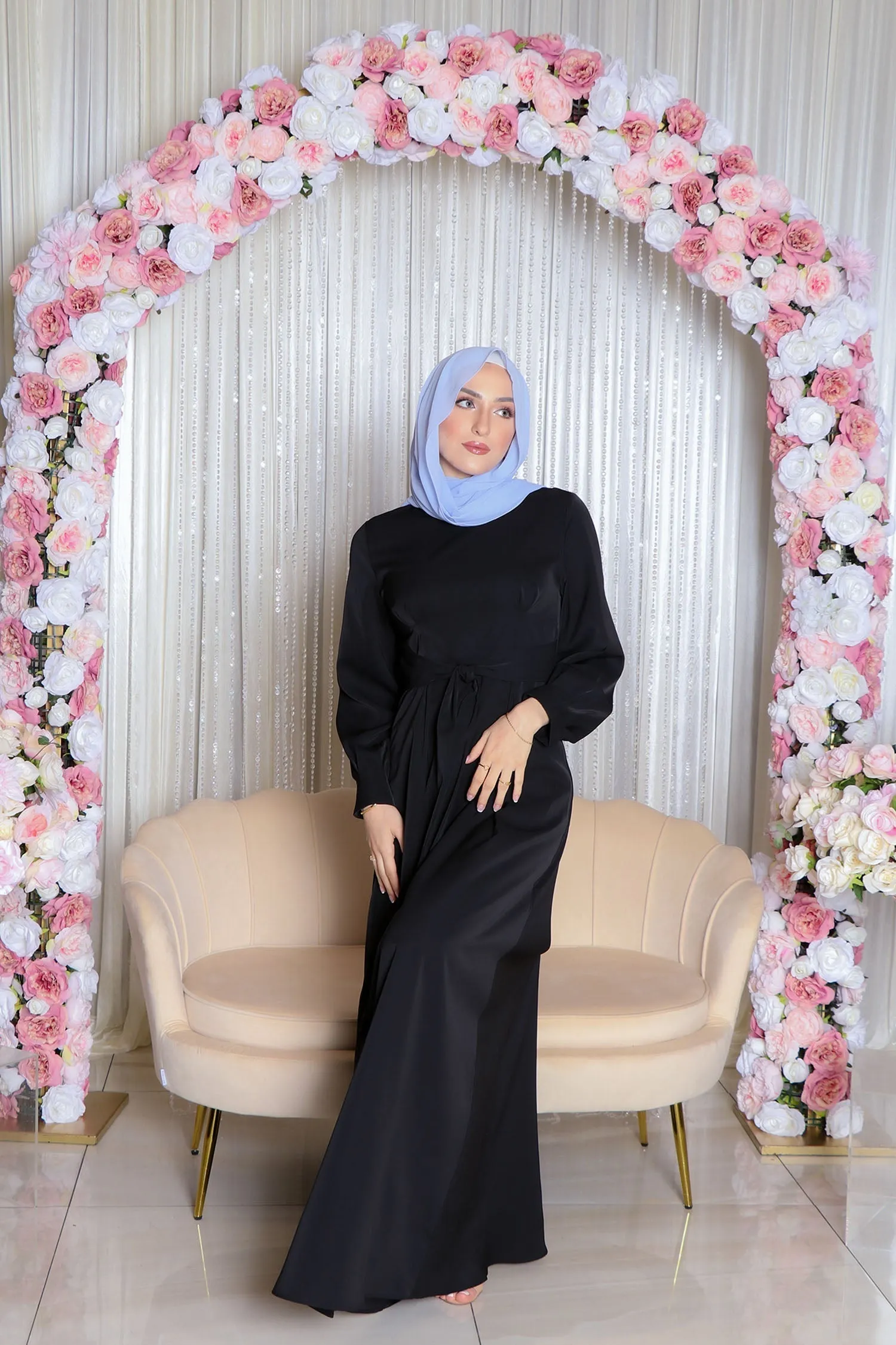 Devina Soft Wrap Dress- Black