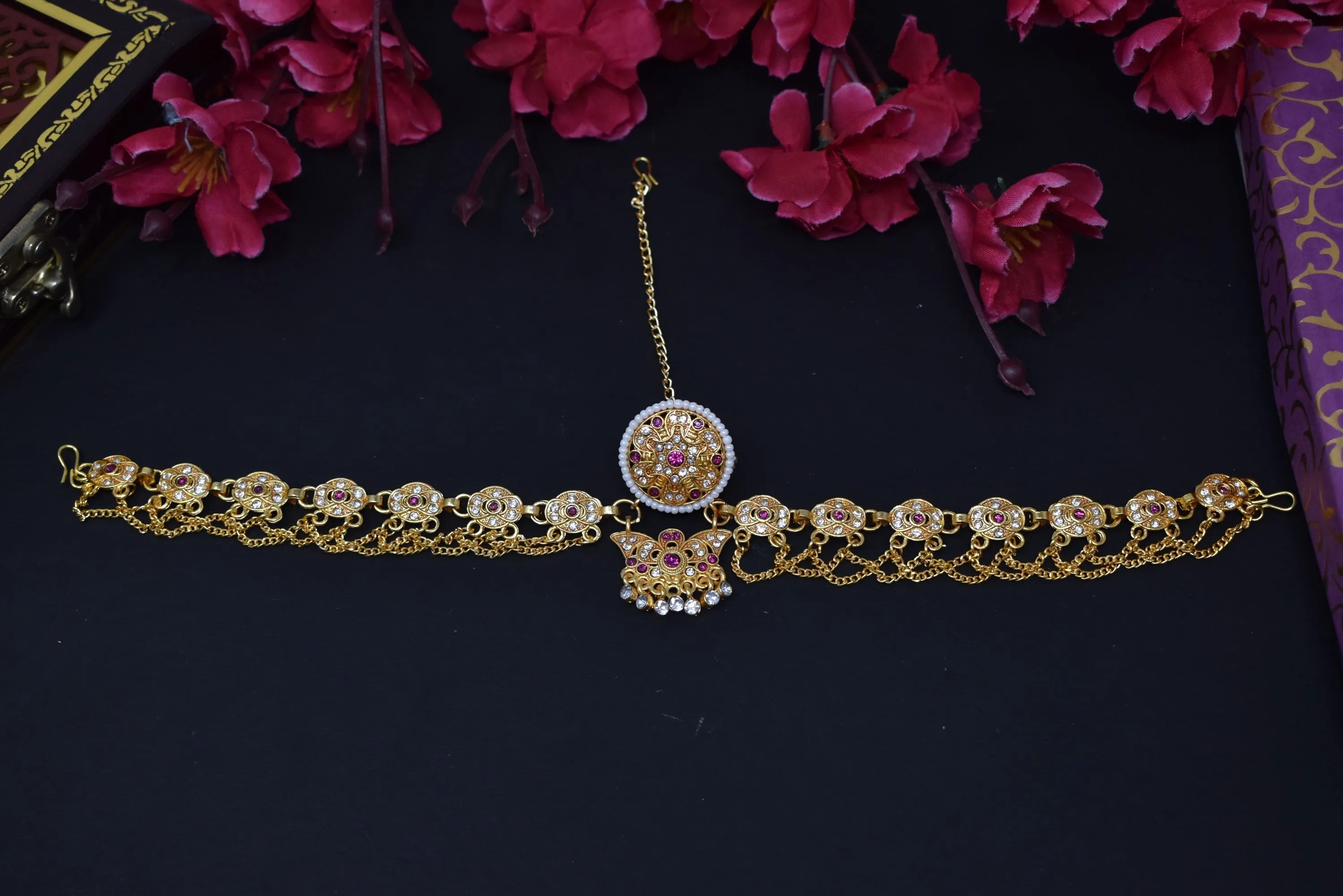 Ethnic Borla Set: AD Studded Charm