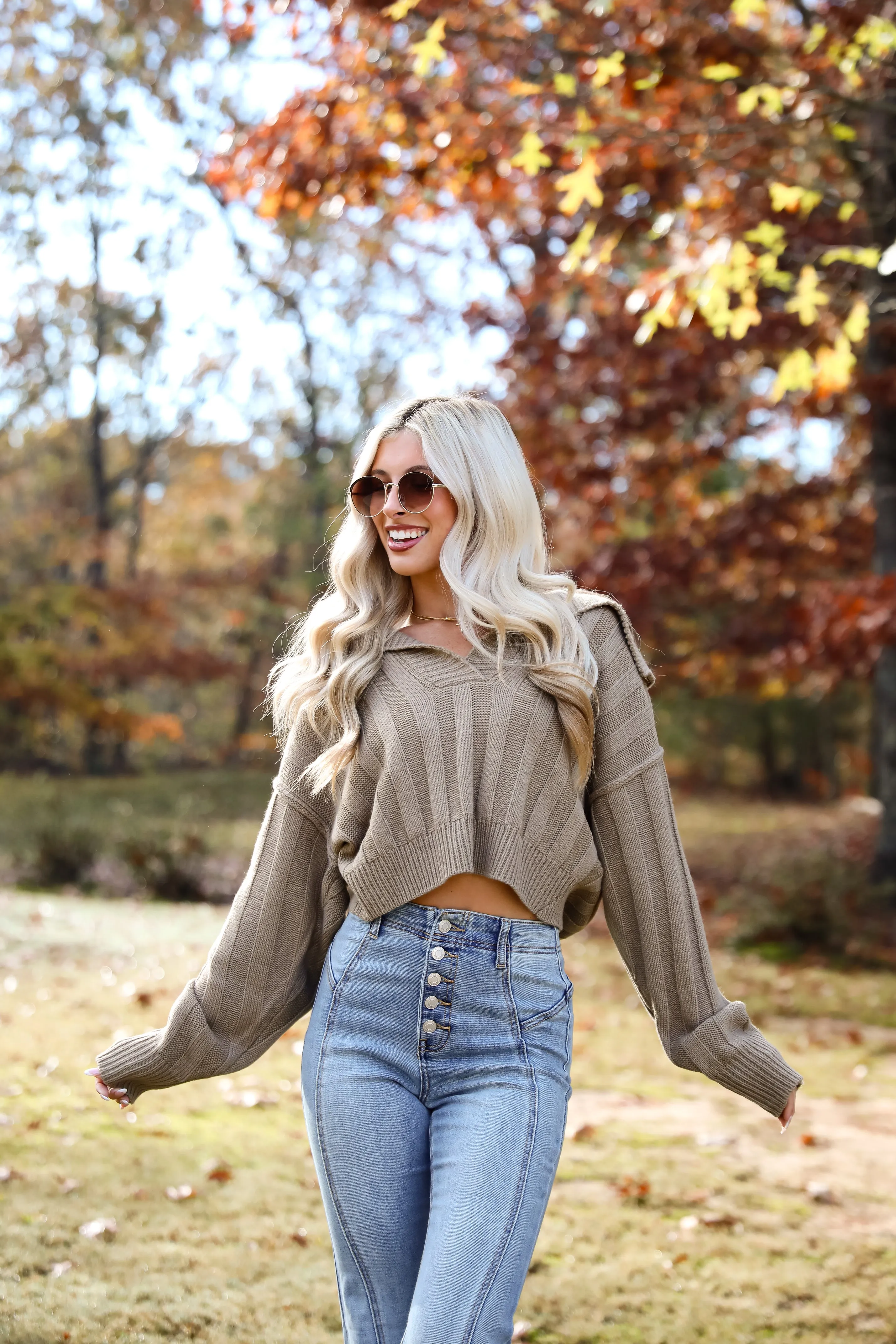 FINAL SALE  - Perfectly Effortless Olive Collared Sweater