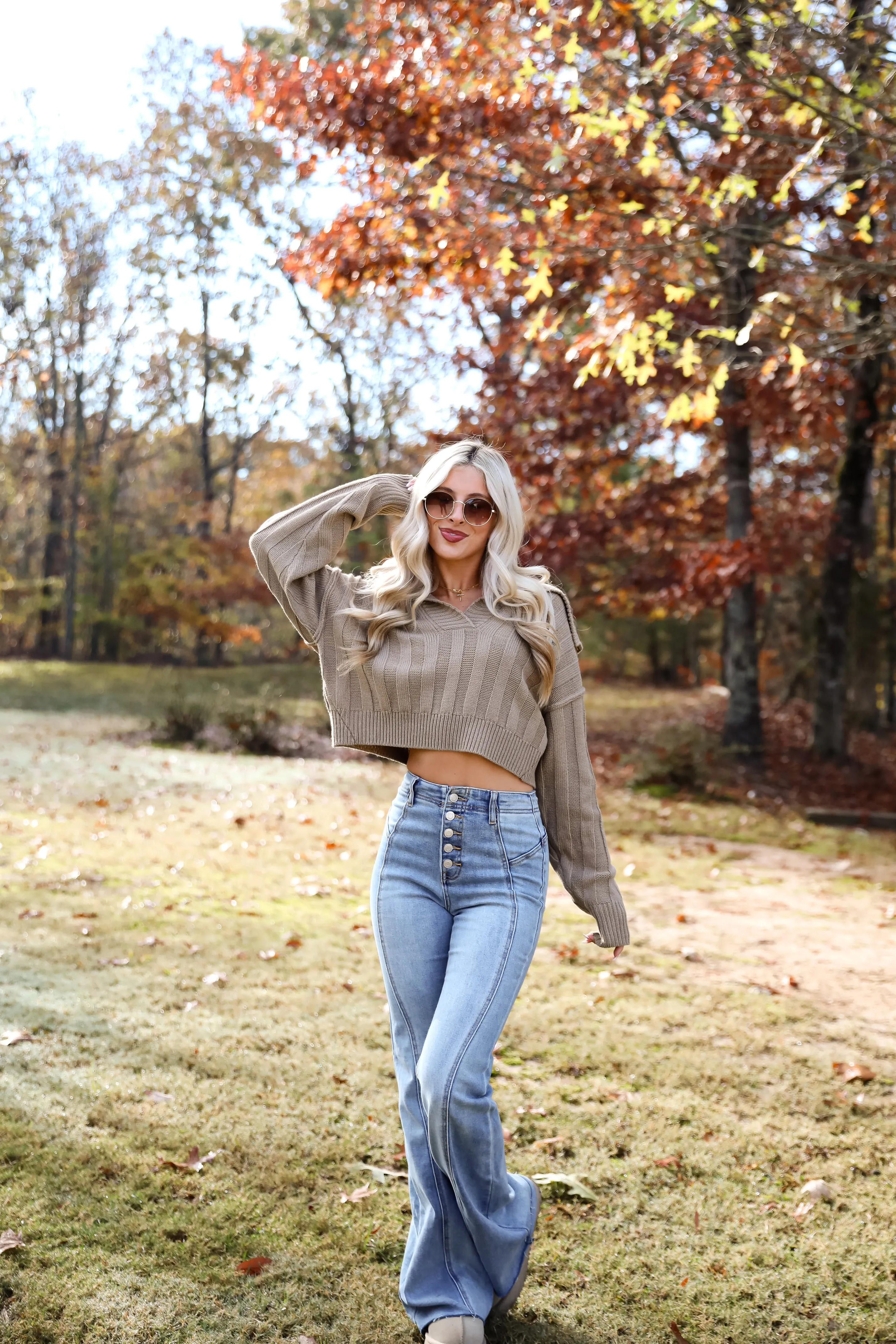 FINAL SALE  - Perfectly Effortless Olive Collared Sweater