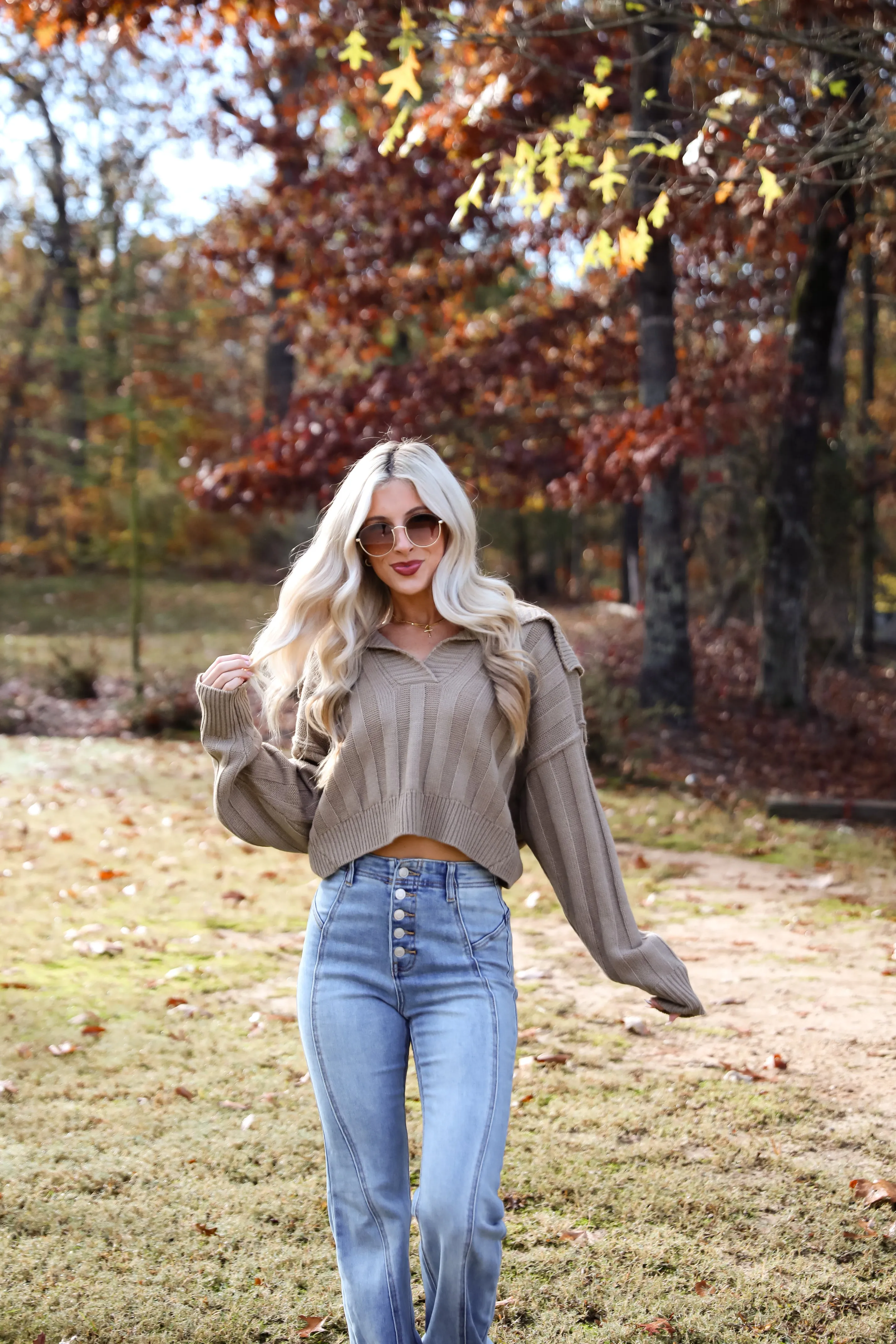 FINAL SALE  - Perfectly Effortless Olive Collared Sweater