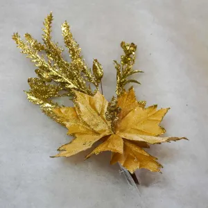 Flower Gold with Winter Leaves 32cm