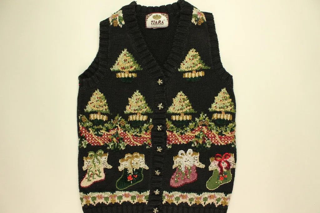 Golden Trees and Stockings- XX Small Christmas Sweater