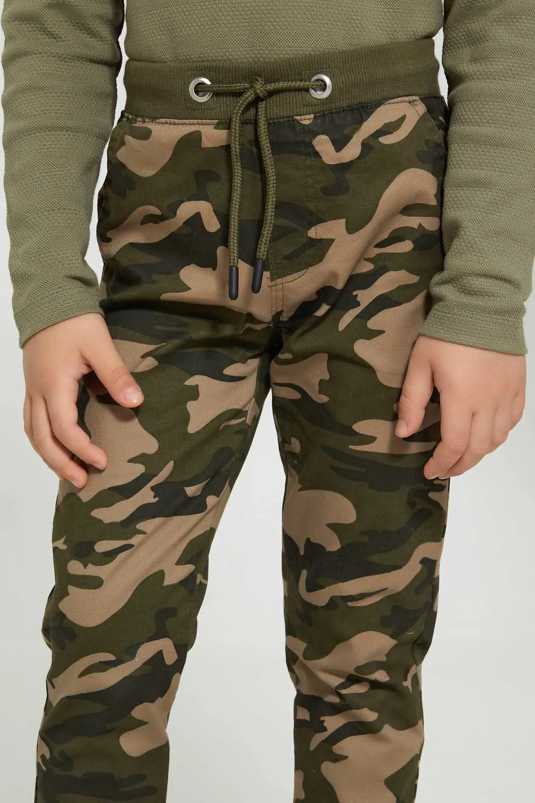 Green Camo Waistband Chino