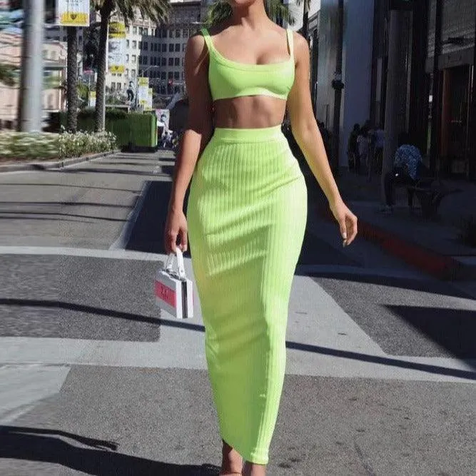 KittenAlarm - Rae-Anne Solid Skirt Set