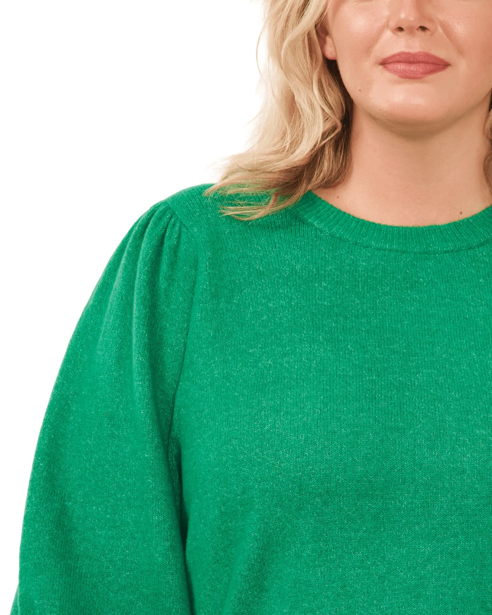 Layla Puff Sleeve Sweater | ELECTRIC GREEN