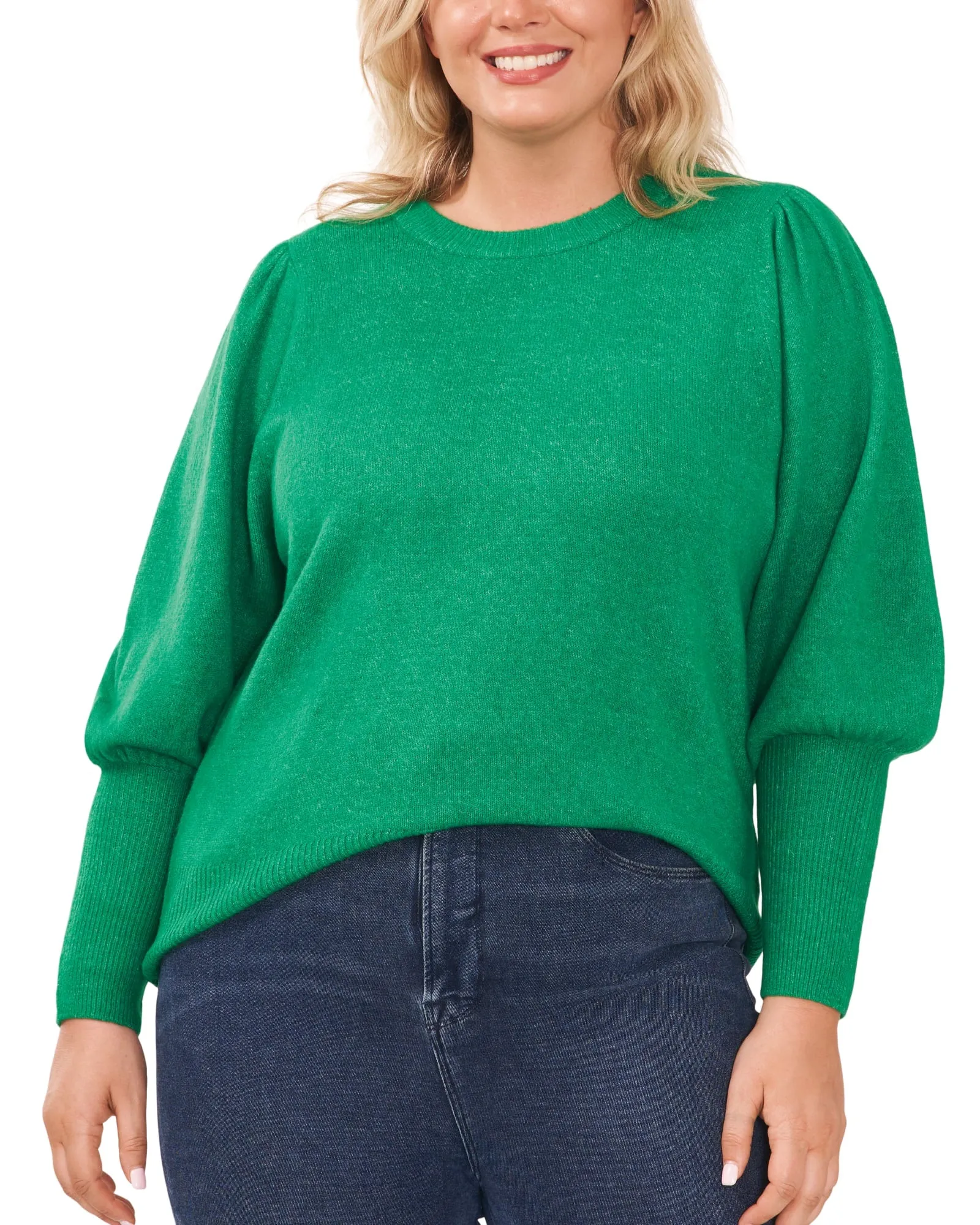 Layla Puff Sleeve Sweater | ELECTRIC GREEN