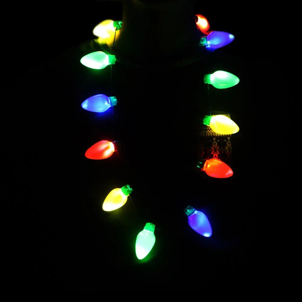 LED Christmas Lights Necklace Light Up Bulb For Wedding Party Celebration Favors Decoration