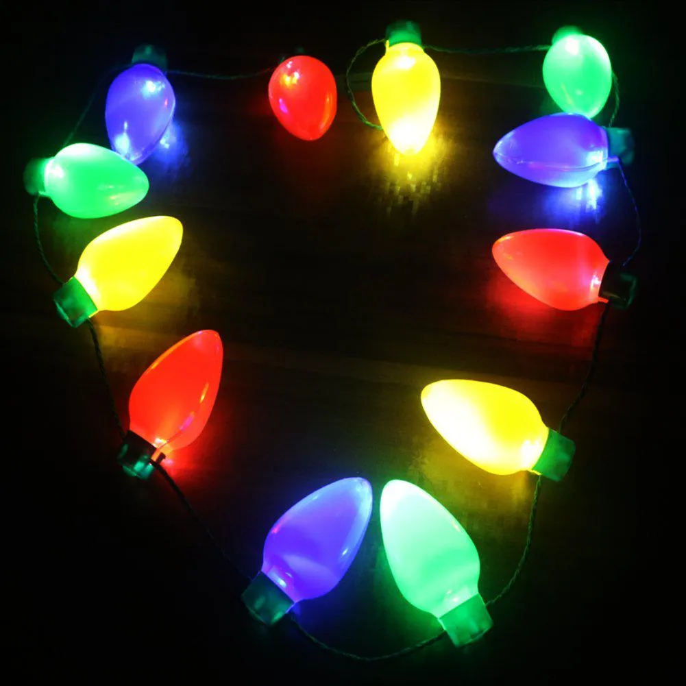 LED Christmas Lights Necklace Light Up Bulb For Wedding Party Celebration Favors Decoration