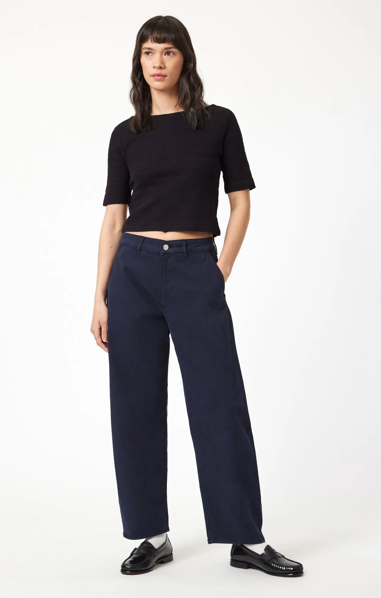 LENORA BARREL CHINO IN MIDNIGHT CASUAL TWILL